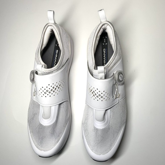 Shimano White Cycling Spinning Shoes IC3 SH-IC300W Woman EU Size 44 US 11.2 - Picture 2 of 13